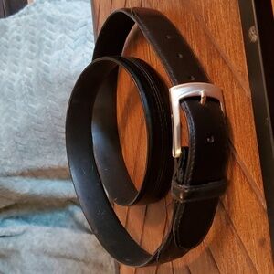 Men's Black leather dress belt